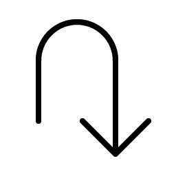 arrow u right down thin icon