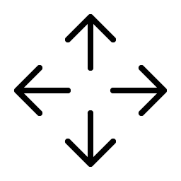 arrows out cardinal thin icon