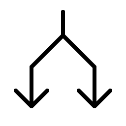 arrows split thin icon