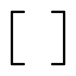 brackets square thin icon