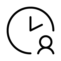 clock user thin icon