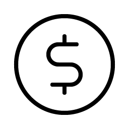 currency circle dollar thin icon