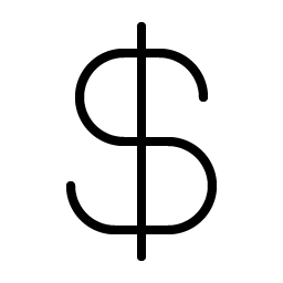 currency dollar thin icon