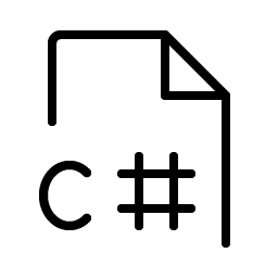 file c sharp thin icon