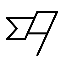 flag banner fold thin icon