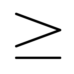 greater than or equal thin icon