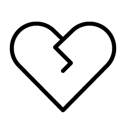 heart straight break thin icon