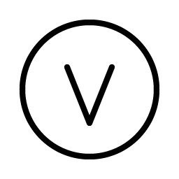 letter circle v thin icon