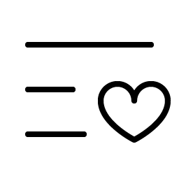 list heart thin icon