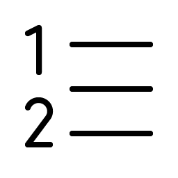 list numbers thin icon