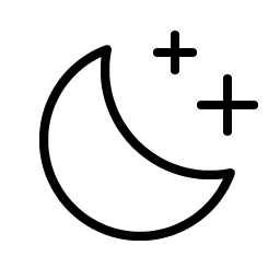 moon stars thin icon