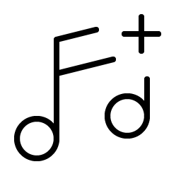 music notes plus thin icon