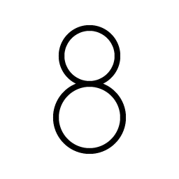 number eight thin icon