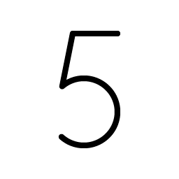 number five thin icon