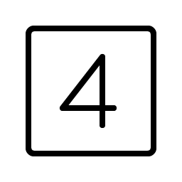 number square four thin icon