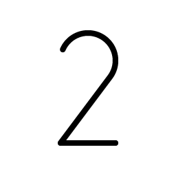 number two thin icon