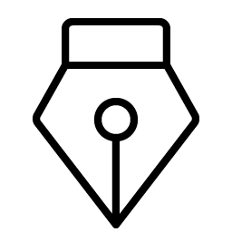 pen nib straight thin icon