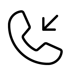 phone incoming thin icon