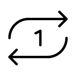 repeat once thin icon