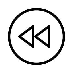 rewind circle thin icon