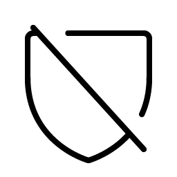 shield slash thin icon