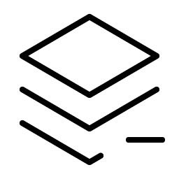 stack minus thin icon