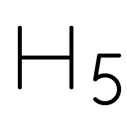 text h five thin icon