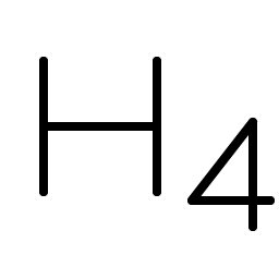 text h four thin icon