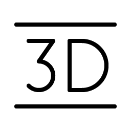three d thin icon