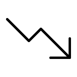 trend down thin icon
