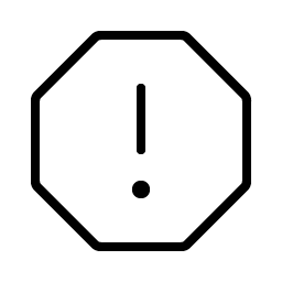 warning octagon thin icon