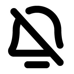 Bell Simple Slash Bold icon