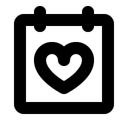 Calendar Heart Bold icon