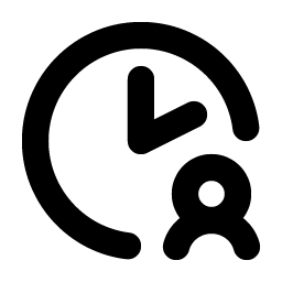 Clock User Bold icon