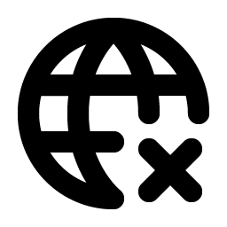 Globe X Bold icon