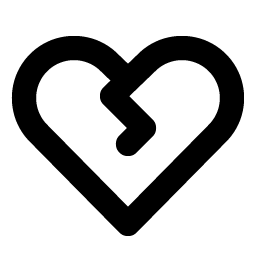 Heart Straight Break Bold icon