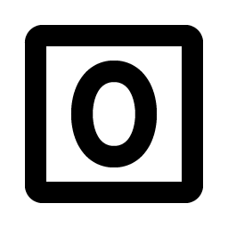Number Square Zero Bold icon