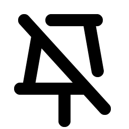 Push Pin Simple Slash Bold icon