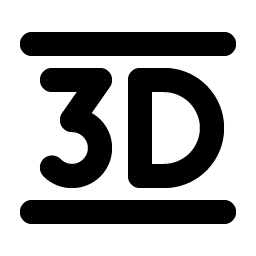 Three D Bold icon