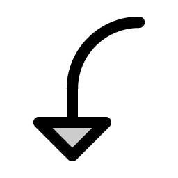 Arrow Bend Left Down Duotone icon