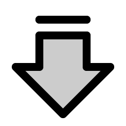 Arrow Fat Line Down Duotone icon