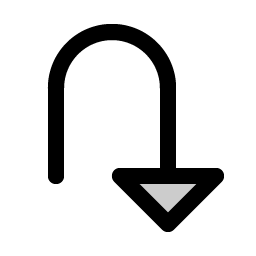 Arrow U Right Down Duotone icon