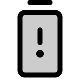 Battery Warning Vertical Duotone icon