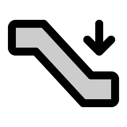 Escalator Down Duotone icon