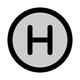 Letter Circle H Duotone icon