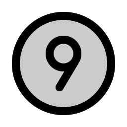 Number Circle Nine Duotone icon