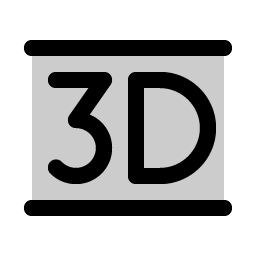 Three D Duotone icon