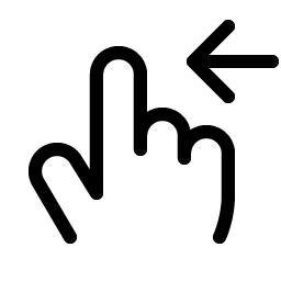 Hand Swipe Left Light icon