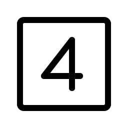 Number Square Four Light icon