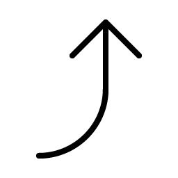 Arrow Bend Right Up Thin icon